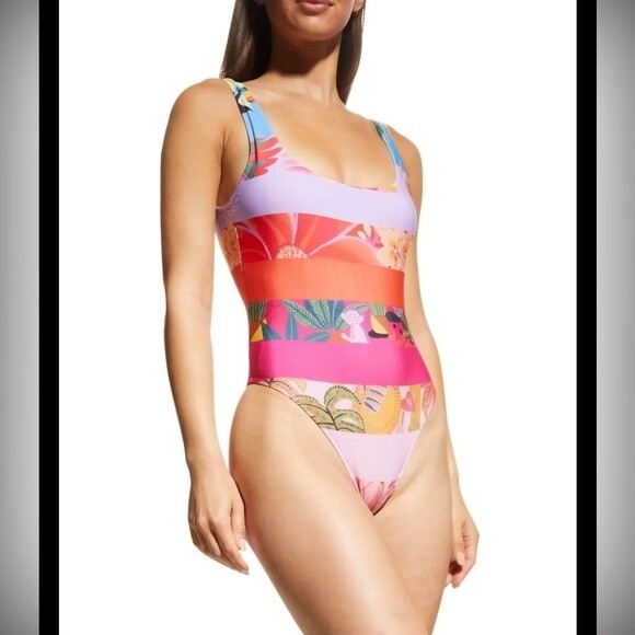 Farm rio Ombre Forest One-Piece Swimsuit NWT SzS - Picture 2 of 7